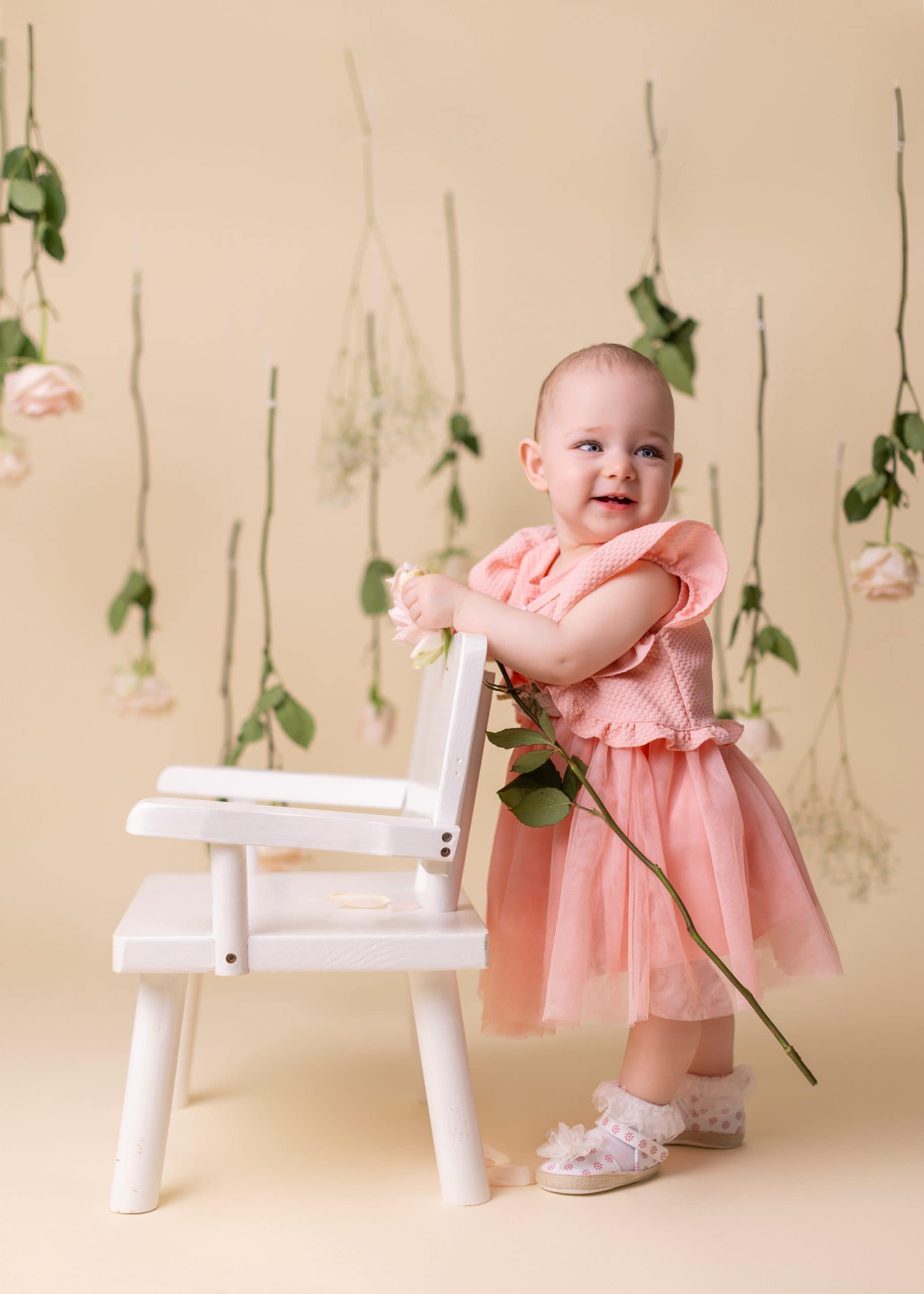 12 months milestone photoshoot for Edmonton baby