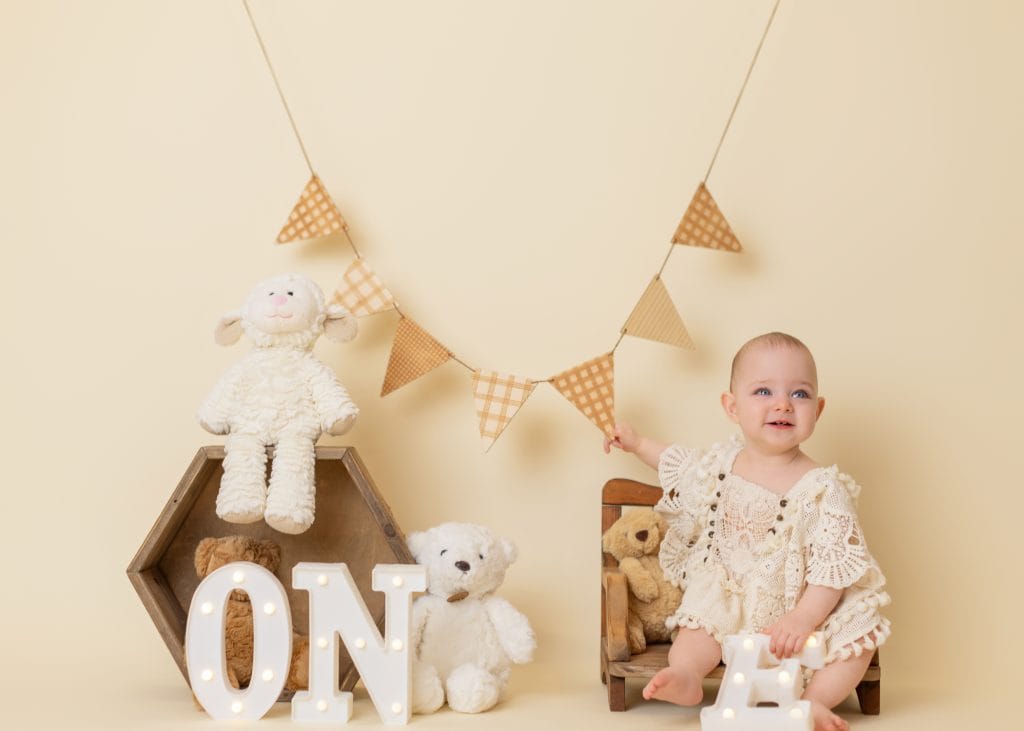 baby first birthday with Little One Photography in Edmonton.