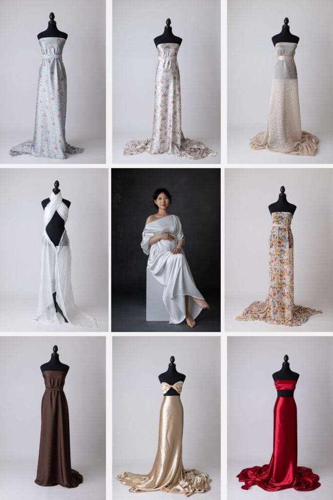 Edmonton maternity photoshoot with fabric closet choice