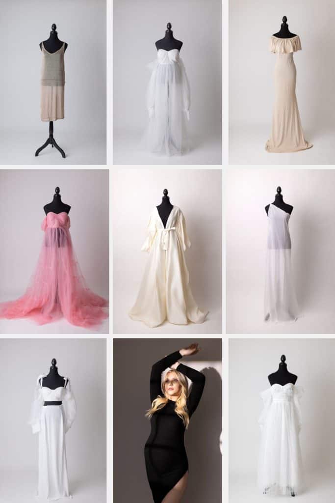 Edmonton maternity photoshoot with dress selections